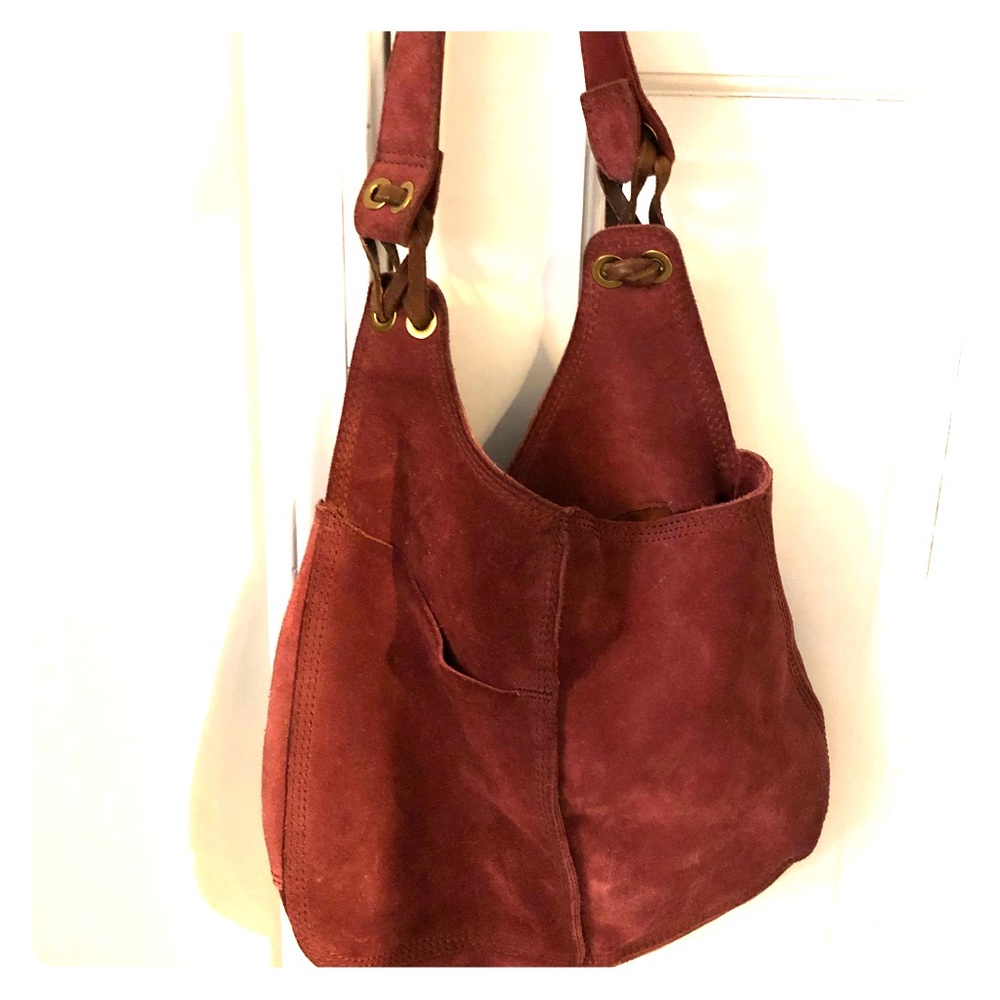 Lucky brand suede hobo bag